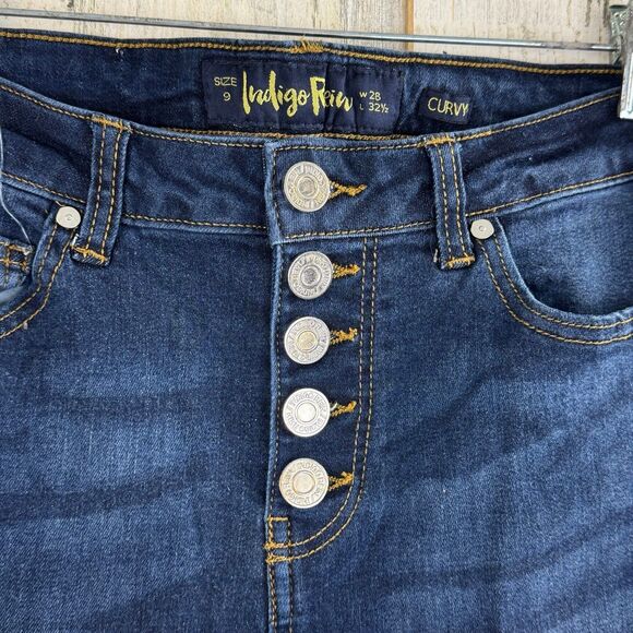 Indigo rein dark stretch curvy flare jeans size 9 - Picture 5 of 8